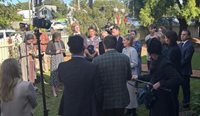 RACGP NSW&ACT Chair Dr Rebekah Hoffman addressing media as the landmark ADHD reforms are announced. (Image: Supplied)