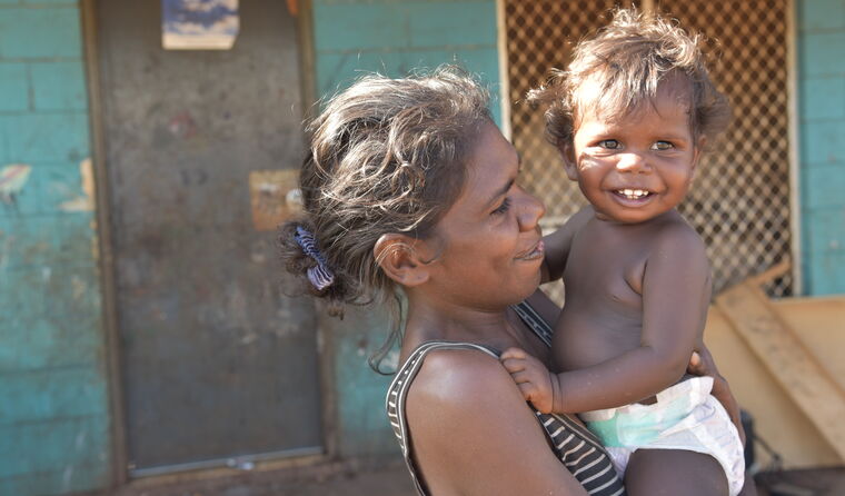 Aboriginal mother with her child.