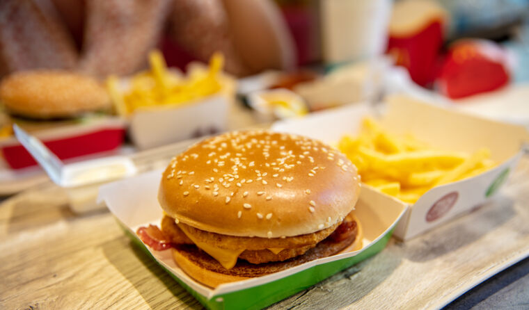 Burger and chips