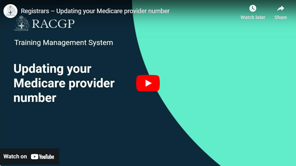 Watch video: Registrars – Updating your Medicare provider number